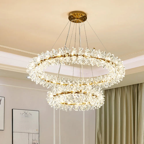lustre en cristal moderne pour un éclairage intérieur élégant - vue 2 sur 14