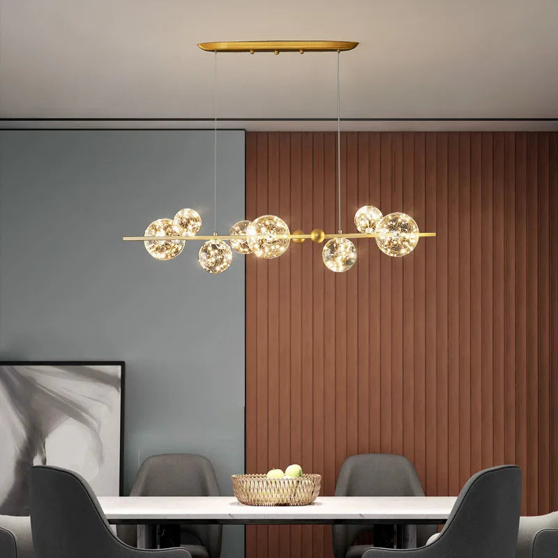 lustre led ciel étoilé nordique boule de verre intensité variable - vue 4 sur 14