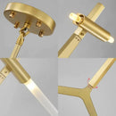 lustre moderne en verre led tube branche pour décoration suspendue