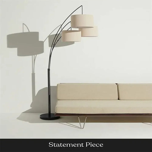 Lampadaire design avec plusieurs abat-jours suspendus - vue 4 sur 7