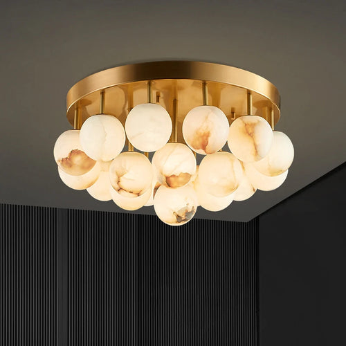 plafonnier en marbre chinois collection pingpong design classique - vue 5 sur 14