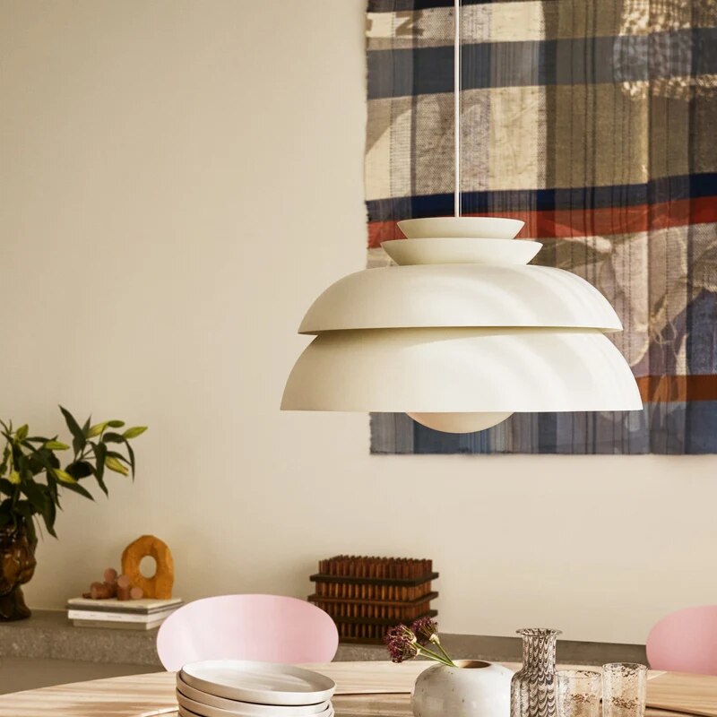 Lampe suspension nordique blanche simple - vue 3 sur 7