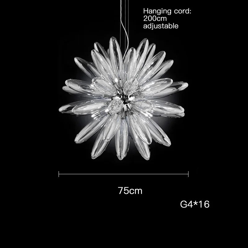 lustre en verre à grand globe avec quincaillerie élégante