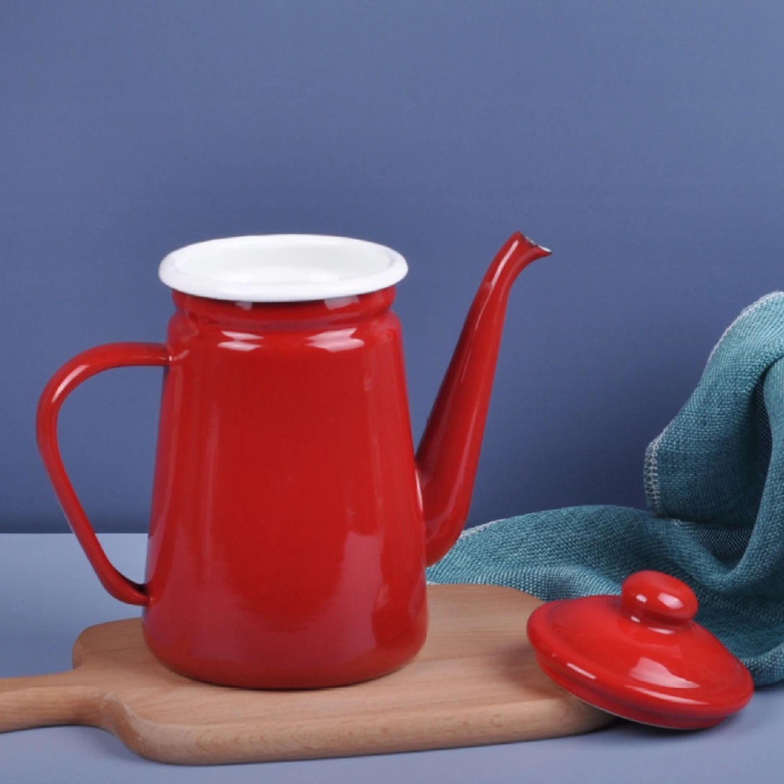 cafetière émaillée vintage 1 1l poignée solide - vue 4 sur 7