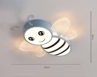 plafonnier abeille rose et or pour l'éclairage des enfants - vue 9 sur 9