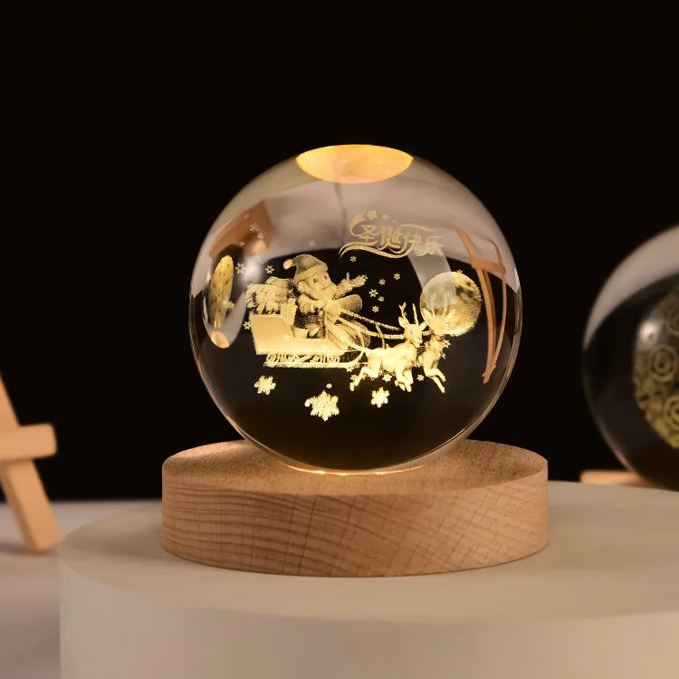 boule de cristal 3D système solaire gravé cadeau décoratif - vue 20 sur 32