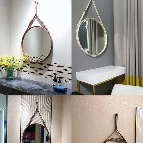 miroirs décoratifs ronds en bois pour décoration intérieure - vue 6 sur 7