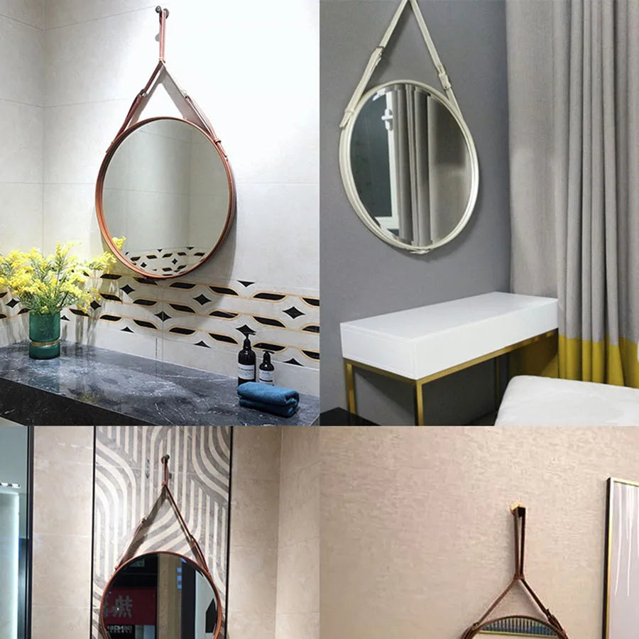 miroirs décoratifs ronds en bois pour décoration intérieure - vue 5 sur 7