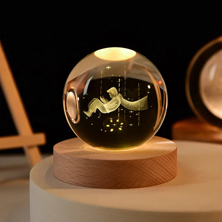 boule de cristal 3D système solaire gravé cadeau décoratif - vue 7 sur 32