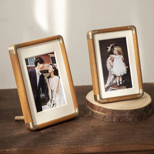 cadre photo en bois avec coin en cuivre pour décoration élégante - vue 3 sur 7
