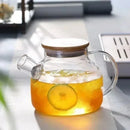 théière verre 1l couvercle bambou filtre amovible