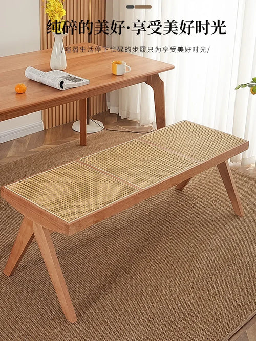 banc en rotin massif pour usage polyvalent et moderne - vue 3 sur 17