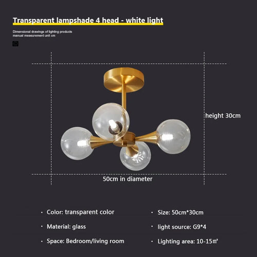 lustre nordique en verre blanc pour éclairage intérieur - vue 13 sur 23