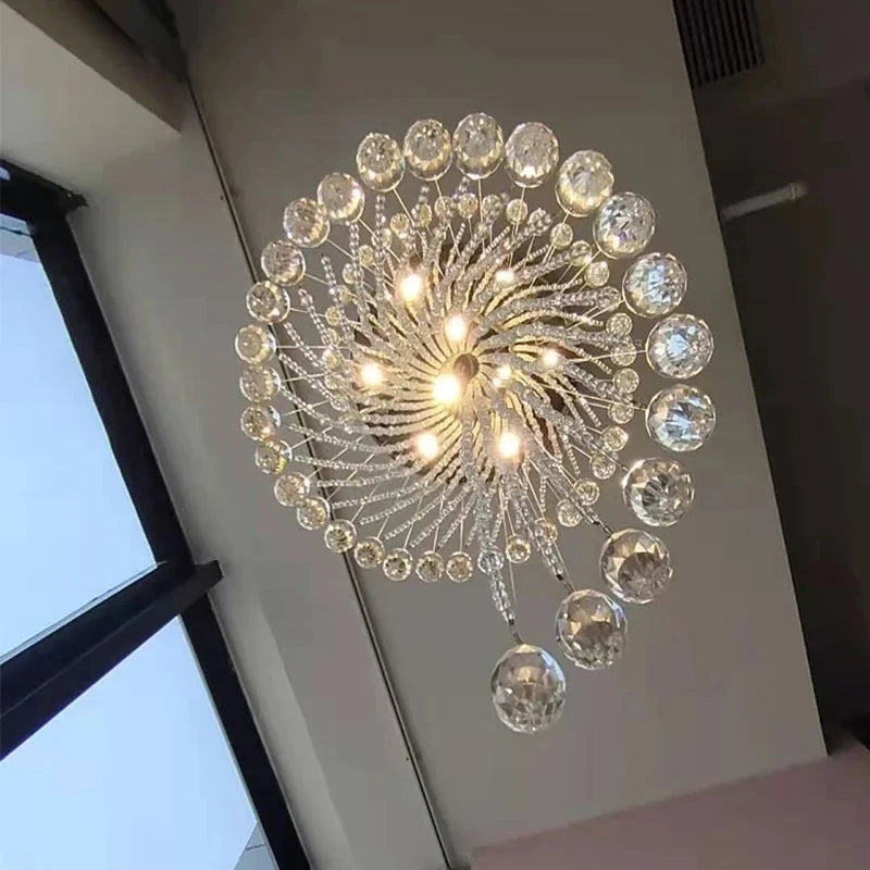 lustre en cristal moderne créatif avec éclairage led - vue 4 sur 6