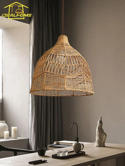 suspension en corde de chanvre style wabi-sabi pour intérieur élégant - vue 3 sur 8
