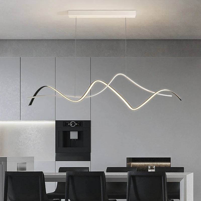 suspension moderne design artistique incurvé pour intérieur élégant - vue 4 sur 8