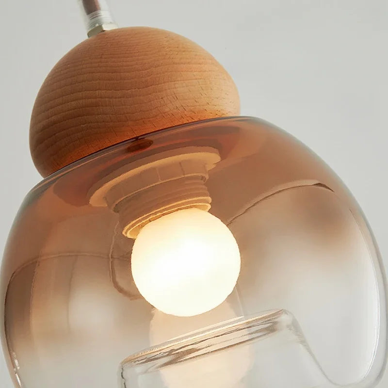 lustre rétro suspendu en verre pour décoration moderne - vue 6 sur 8