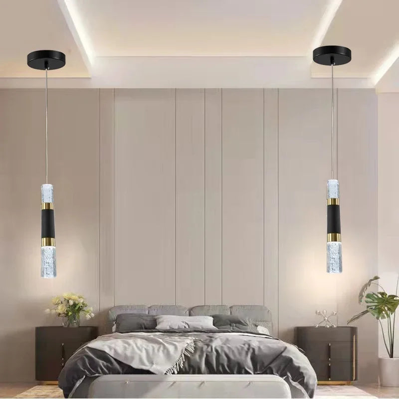 lustre moderne à LED avec lampes à bulles en acrylique suspendu - vue 5 sur 8