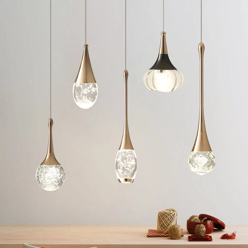 lustre de chevet de luxe en cristal suspendu à tête unique - vue 2 sur 11