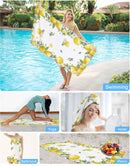 Serviette de bain microfibre motif citron floral plage