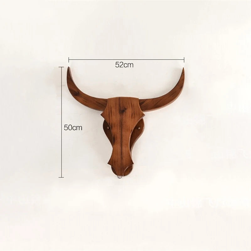 applique murale led style animal vache en bois vintage moderne - vue 5 sur 6