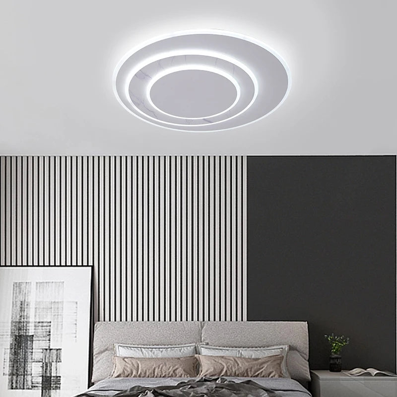plafonnier led moderne design avec télécommande et intensité variable - vue 3 sur 12