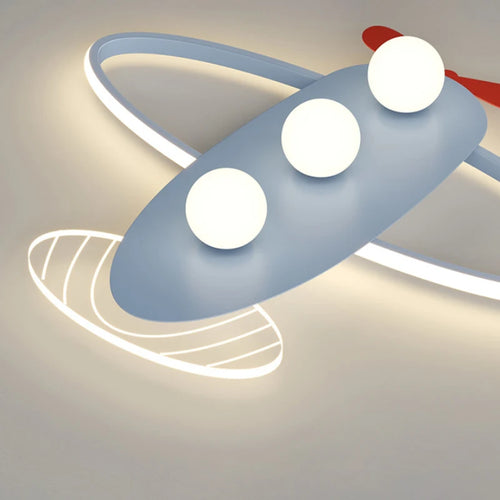 plafonnier lumineux avion moderne pour chambre d'enfants - vue 7 sur 10