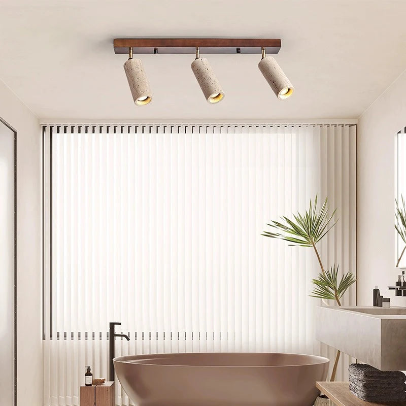 Projecteur Led 3 têtes plafonnier monté en Surface pierre bois Spot lumière longue mur Foco pour salon vestiaire magasin de vêtements - vue 3 sur 7