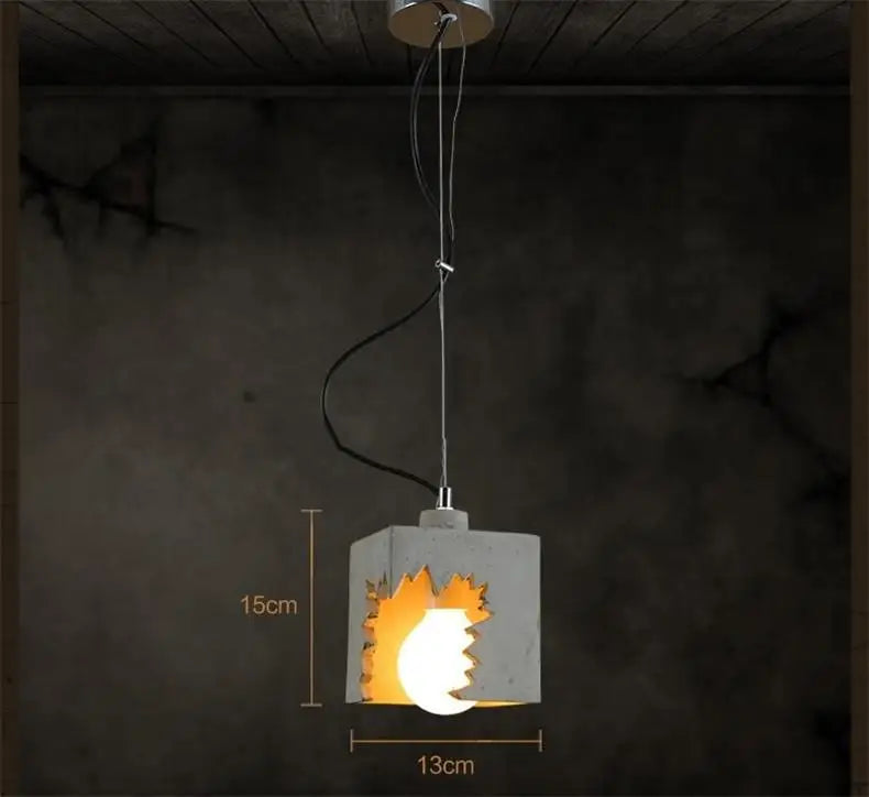 suspension rétro style loft lampe led en ciment pour restaurant et bar - vue 8 sur 8