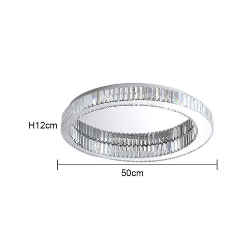 Plafonnier rond led cristal moderne simple - vue 11 sur 12