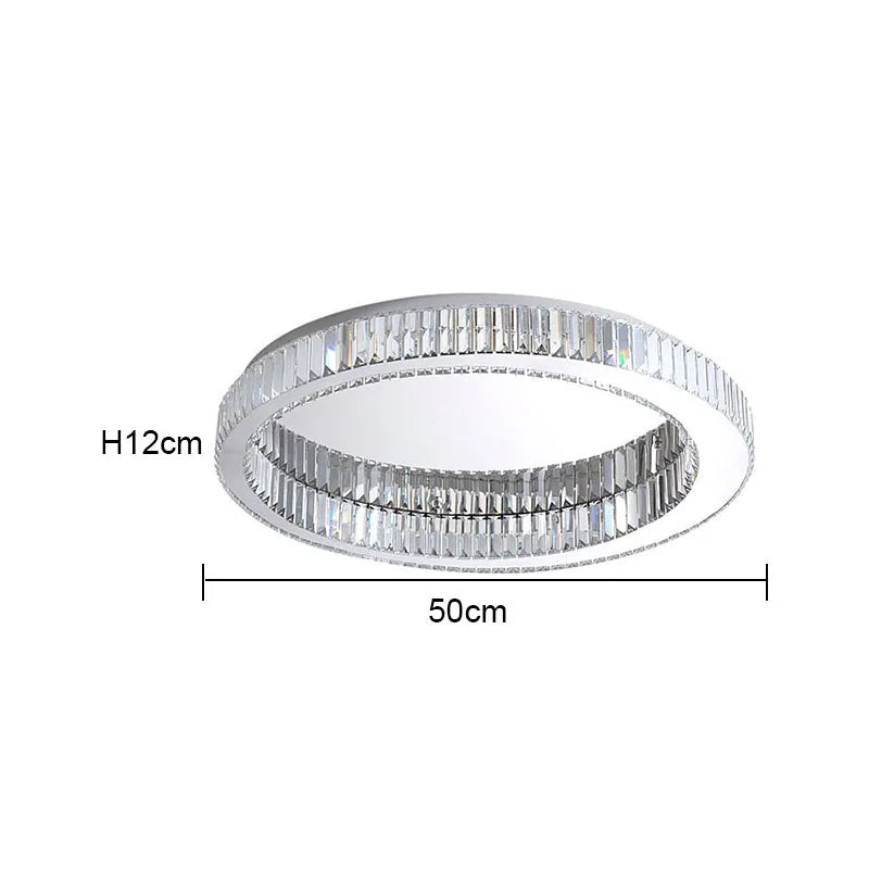 Plafonnier rond led cristal moderne simple - vue 11 sur 12
