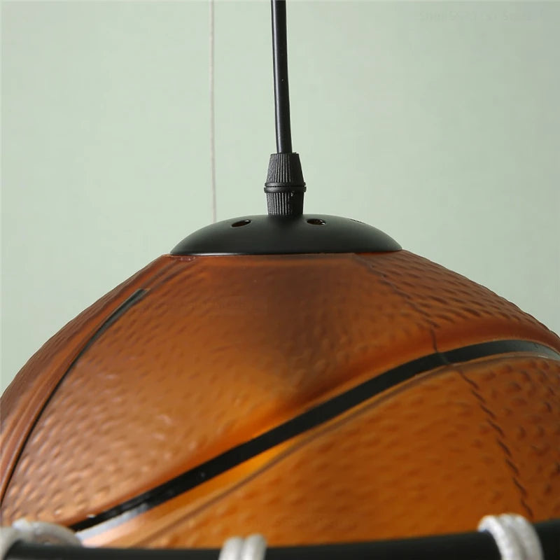 suspension modernes en forme de basket-ball led - vue 5 sur 8