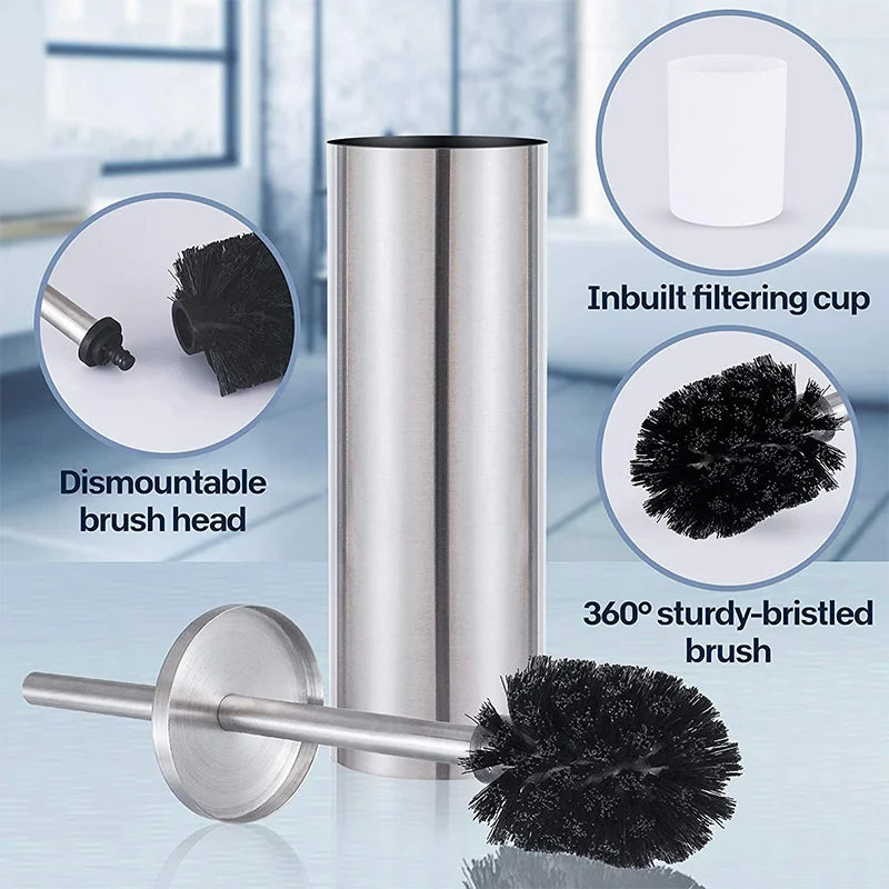support mural pour brosse de toilette en acier inoxydable durable - vue 3 sur 17