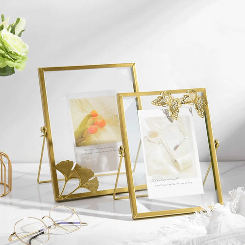 cadre photo en verre flottant avec fleurs pressées décoratif - vue 5 sur 8