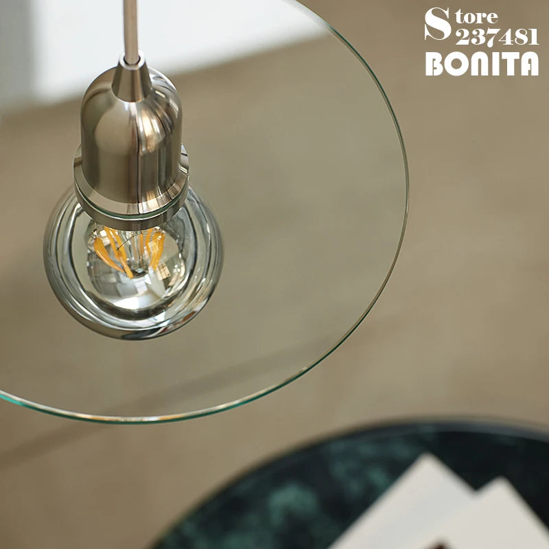 suspension moderne en verre pour éclairage créatif minimaliste - vue 4 sur 8