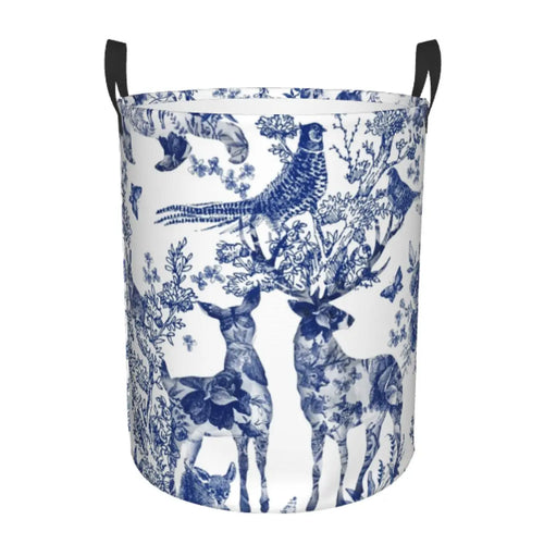 panier à linge pliable personnalisé classique en toile de jouy pour jouets - vue 26 sur 29