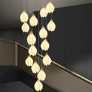 lustre duplex led en céramique magnolia pour hôtel et villa