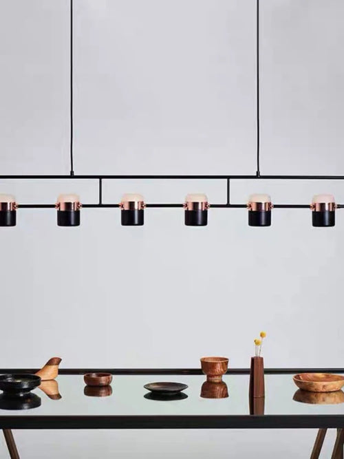 Nordic Designer Strip Restaurant Chandelier Minimalist Creative Bar Table Lamp, Bedroom Bedside Decoration Small GU10 Chandelier - vue 4 sur 14