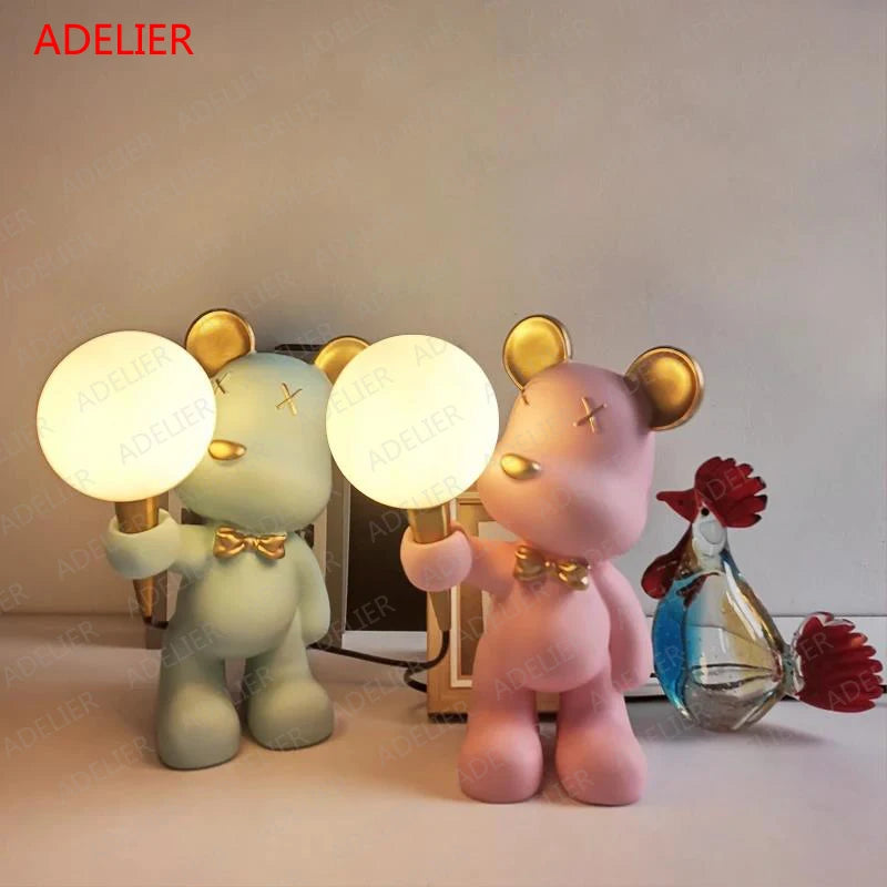 lampe de bureau 3d dessin animé ours pour enfants cadeau d'anniversaire - vue 3 sur 10