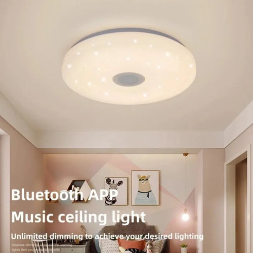 plafonnier led intelligent avec musique et télécommande - vue 6 sur 7