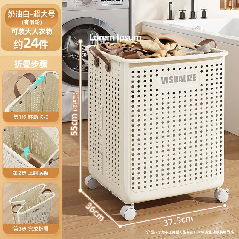panier de rangement pliable imitation rotin pour jouets et linge - vue 7 sur 12
