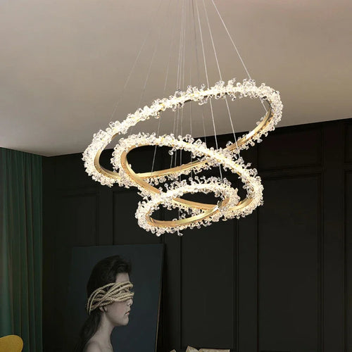 lustre nordique de luxe en cristal pour décoration moderne - vue 2 sur 17