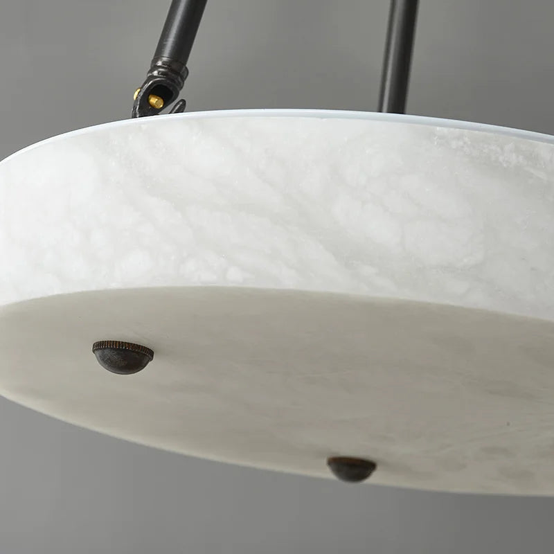 lustre en marbre et cuivre design moderne minimaliste rétro led - vue 6 sur 7