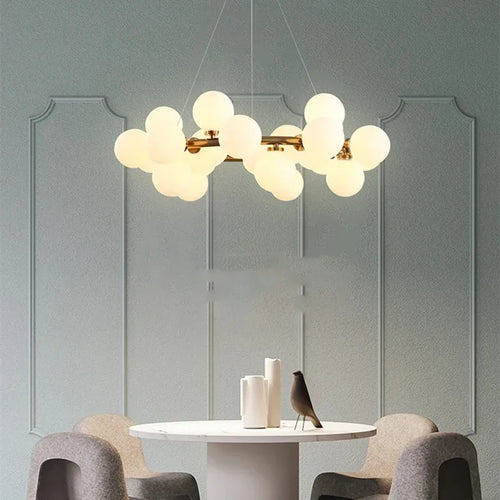 suspension lumineuse 25 têtes design romantique en verre - vue 4 sur 8