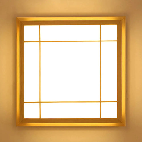 plafonnier led encastré en bois style japonais avec télécommande - vue 6 sur 6