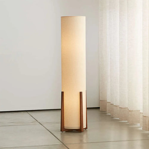 Nordique moderne Zen lampadaires support en bois massif Uminaires salon chambre chevet télécommande lumières sur pied décor à la maison - vue 2 sur 8