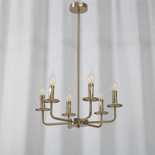 lustre moderne simple en fer avec lumière créative - vue 7 sur 8
