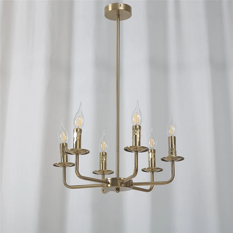 lustre moderne simple en fer avec lumière créative - vue 6 sur 8