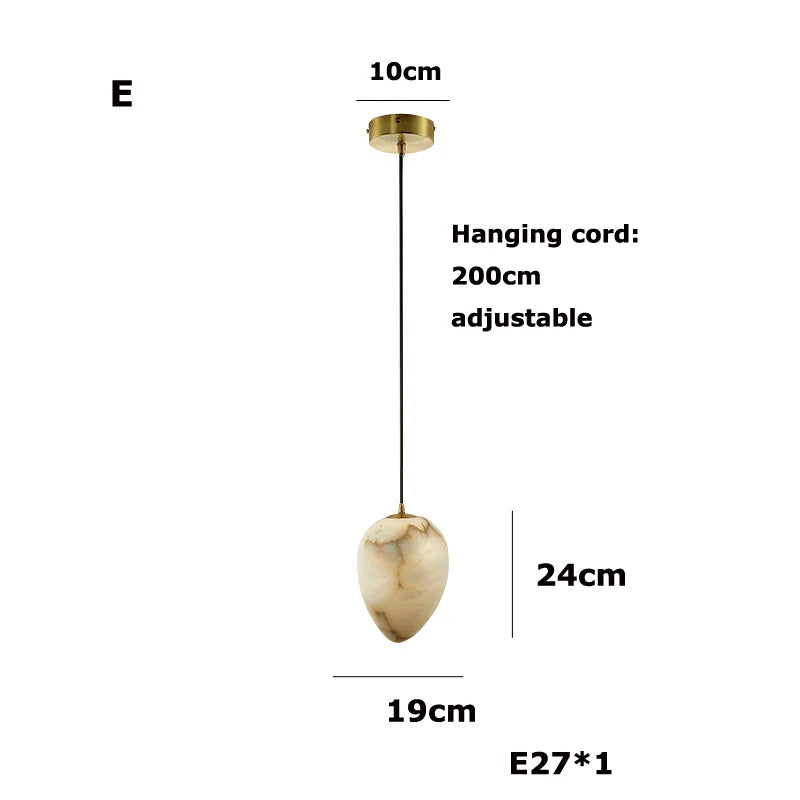 lustre suspendu led marbre géométrique intensité variable - vue 10 sur 12