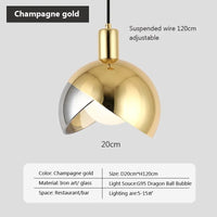 Suspension en verre LED nordique